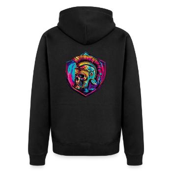 Spartan Skeleton Gladiator - Unisex Premium Organic Zip Hoodie - black - Back - Nico (187cm)
