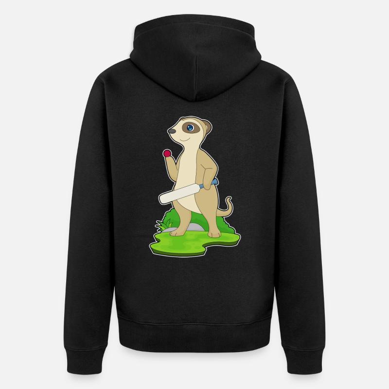 Suricate Cricket Battes de cricket - Veste à capuche bio Premium Unisexe - noir