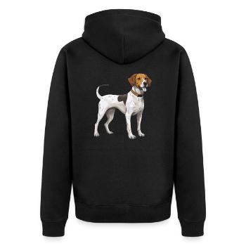 Beagle Hund - Unisex Premium Bio Zip Hoodie - Schwarz - Hinten - Nico (187cm)
