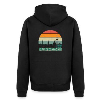 Monnemer - Mannheim, my city! - Unisex Premium Organic Zip Hoodie - black - Back - Nico (187cm)