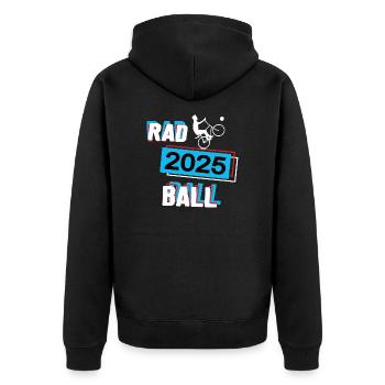 Radball 2025 Radballer Radballspieler Spieler - Unisex Premium Bio Zip Hoodie - Schwarz - Hinten - Nico (187cm)