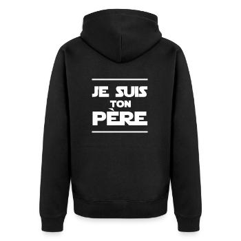 Je suis ton père - Veste à capuche bio Premium Unisexe - noir - Dos - Nico (187cm)