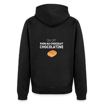 On dit chocolatine - Veste à capuche bio Premium Unisexe - noir - Dos - Nico (187cm)