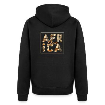 Love Africa - Afrique - Motif & style africain - Veste à capuche bio Premium Unisexe - noir - Dos - Nico (187cm)