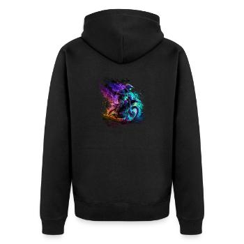 Des pilotes de motocross badass dans des couleurs cool - Veste à capuche bio Premium Unisexe - noir - Dos - Nico (187cm)