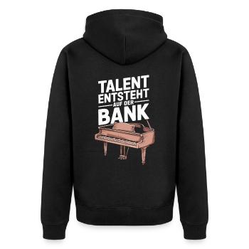 Pianist Klavier Konzertflügel und Piano Spieler - Unisex Premium Bio Zip Hoodie - Schwarz - Hinten - Nico (187cm)