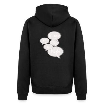 Non Oui peut-être bien sûr Déclaration Réponses gris - Veste à capuche bio Premium Unisexe - noir - Dos - Nico (187cm)
