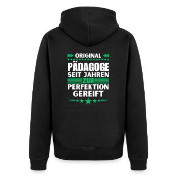 Pédagogue mûri à la perfection - Veste à capuche bio Premium Unisexe - noir - Dos - Nico (187cm)