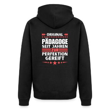 Pédagogue mûri à la perfection - Veste à capuche bio Premium Unisexe - noir - Dos - Nico (187cm)