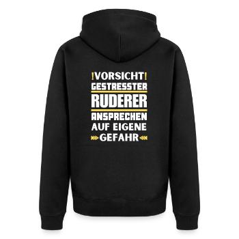 Ne parlez pas aux rameurs stressés ! - Veste à capuche bio Premium Unisexe - noir - Dos - Nico (187cm)