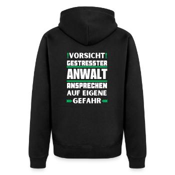 Ne parlez pas à un avocat stressé ! - Veste à capuche bio Premium Unisexe - noir - Dos - Nico (187cm)