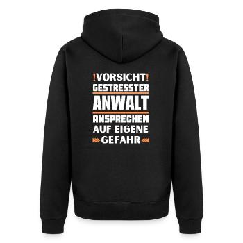 Ne parlez pas à un avocat stressé ! - Veste à capuche bio Premium Unisexe - noir - Dos - Nico (187cm)
