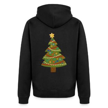 Weihnachtsbaum Tannenbaum Weihnachten Geschenkidee - Unisex Premium Bio Zip Hoodie - Schwarz - Hinten - Nico (187cm)