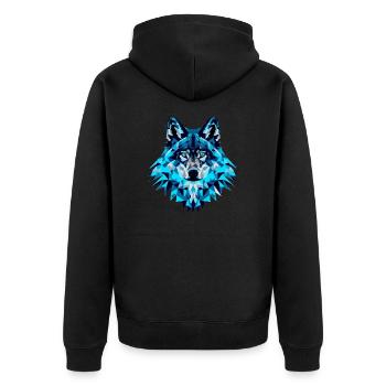 Nachtwolf - Unisex Premium Bio Zip Hoodie - Schwarz - Hinten - Nico (187cm)
