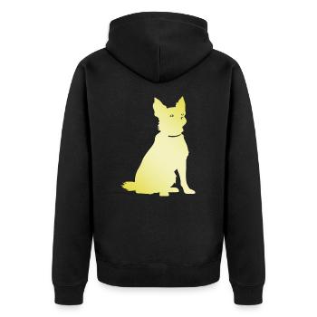 Silhouette de chien chihuahua - Veste à capuche bio Premium Unisexe - noir - Dos - Nico (187cm)
