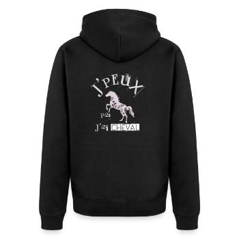 j'peux pas j'ai cheval équitation - Veste à capuche bio Premium Unisexe - noir - Dos - Nico (187cm)