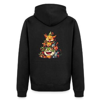 Christmas meets Halloween: cats with - Unisex Premium Organic Zip Hoodie - black - Back - Nico (187cm)