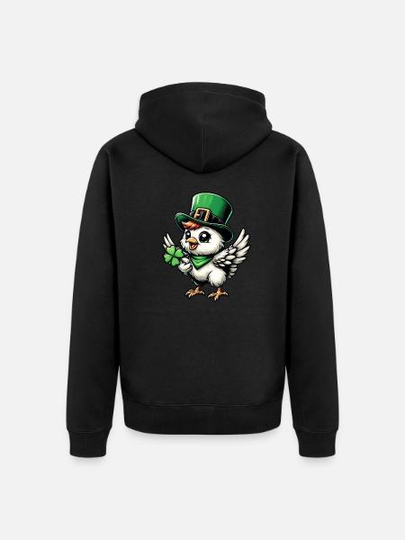 St. Patrick's Chicken & Chick Feast - Unisex Premium Organic Zip Hoodie - black