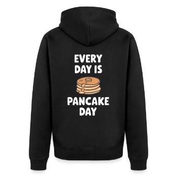 Pancakes Frühstück Essen Pancake - Unisex Premium Bio Zip Hoodie - Schwarz - Hinten - Nico (187cm)