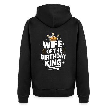 Frau Ehefrau Partnerin Familie Verheiratet - Unisex Premium Bio Zip Hoodie - Schwarz - Hinten - Nico (187cm)