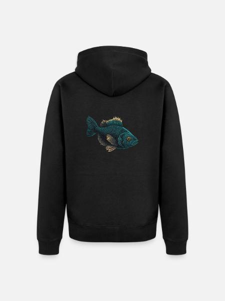 Fly Fisher - Unisex Premium Organic Zip Hoodie - black