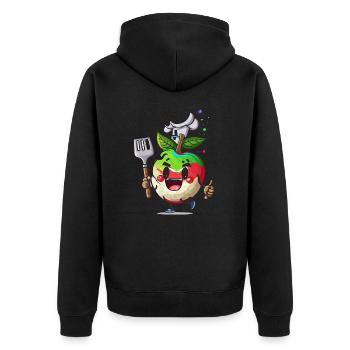 Einen Sturm entfachen - Unisex Premium Bio Zip Hoodie - Schwarz - Hinten - Nico (187cm)