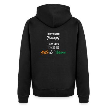 Je n’ai pas besoin de thérapie Côte d’Ivoir Idée cadeau - Veste à capuche bio Premium Unisexe - noir - Dos - Nico (187cm)
