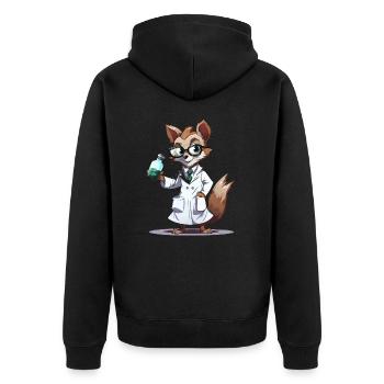 Scientist Nuttyprof - Unisex Premium Organic Zip Hoodie - black - Back - Nico (187cm)