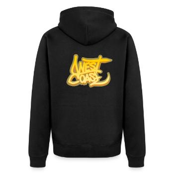 West Coast - Unisex Premium Bio Zip Hoodie - Schwarz - Hinten - Nico (187cm)