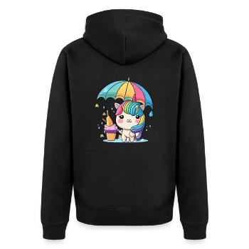Sort de licorne - Veste à capuche bio Premium Unisexe - noir - Dos - Nico (187cm)