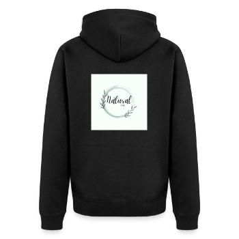 Natural Life rainbow butterfly created - Unisex Premium Organic Zip Hoodie - black - Back - Nico (187cm)