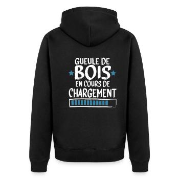 Gueule Bois Alcool Bière Whisky Cadeau - Veste à capuche bio Premium Unisexe - noir - Dos - Nico (187cm)