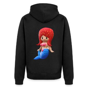 Sirène aux fraises - Veste à capuche bio Premium Unisexe - noir - Dos - Nico (187cm)