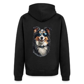 Border Collie Best Friend Stylish Dogs - Unisex Premium Organic Zip Hoodie - black - Back - Nico (187cm)