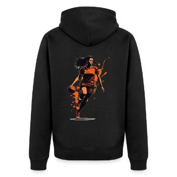 Handball Femme Streetwear Icône Ball Sports Look - Veste à capuche bio Premium Unisexe - noir - Dos - Nico (187cm)