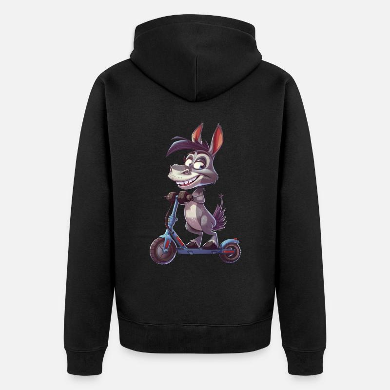 Esel Roller - Unisex Premium Bio Zip Hoodie - Schwarz