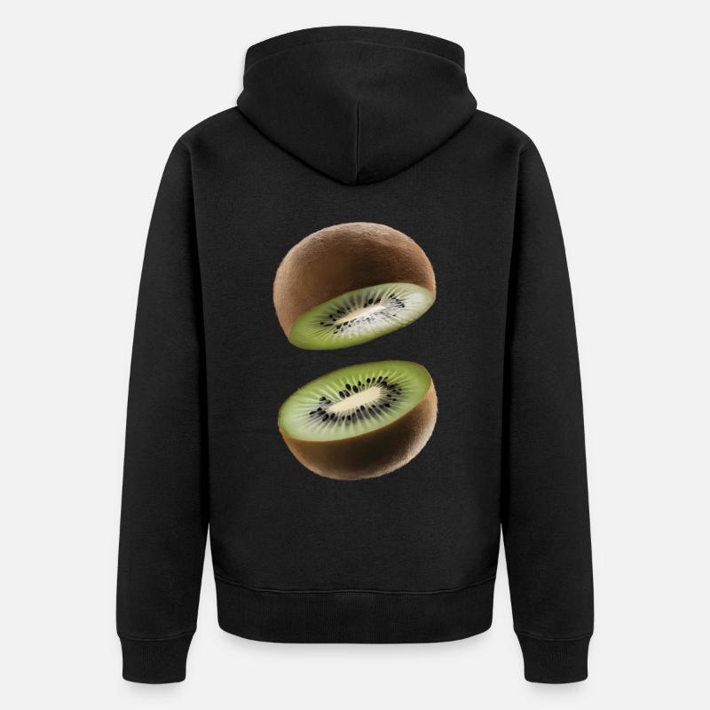 Kiwi-Geschenk - Unisex Premium Bio Zip Hoodie - Schwarz
