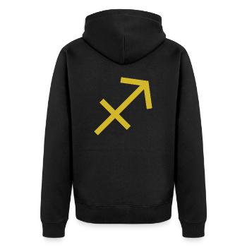 Sternzeichen Schütze, exklusives T-Shirt Design - Unisex Premium Bio Zip Hoodie - Schwarz - Hinten - Nico (187cm)