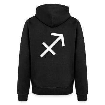 Sternzeichen Schütze, exklusives T-Shirt Design - Unisex Premium Bio Zip Hoodie - Schwarz - Hinten - Nico (187cm)