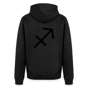 Sternzeichen Schütze, exklusives T-Shirt Design - Unisex Premium Bio Zip Hoodie - Schwarz - Hinten - Nico (187cm)