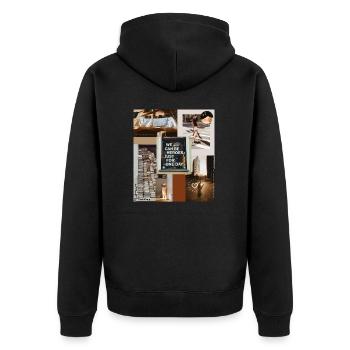 We can be heroes | Inspiring collage | Sayings - Unisex Premium Organic Zip Hoodie - black - Back - Nico (187cm)