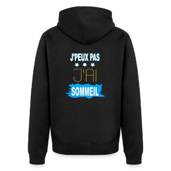 J'peux pas - j'ai sommeil - Veste à capuche bio Premium Unisexe - noir - Dos - Nico (187cm)