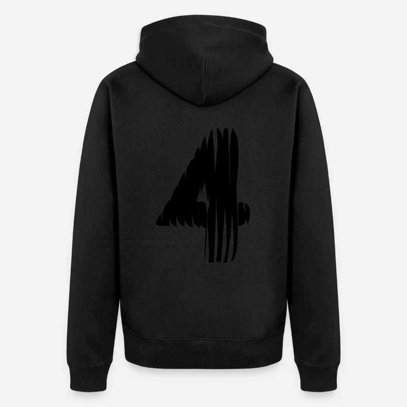 Maillot numéro 4 - Veste à capuche bio Premium Unisexe - noir