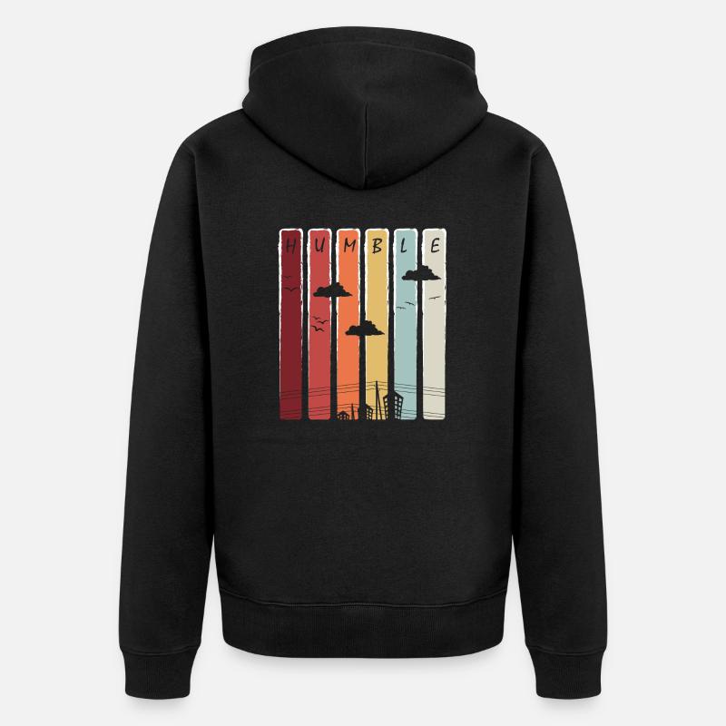 Restez humble - Veste à capuche bio Premium Unisexe - noir