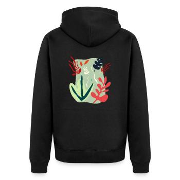 Seetang - Unisex Premium Bio Zip Hoodie - Schwarz - Hinten - Nico (187cm)