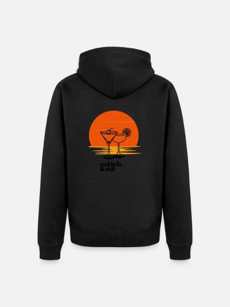 cocktails & chill - Unisex Premium Bio Zip Hoodie - Schwarz