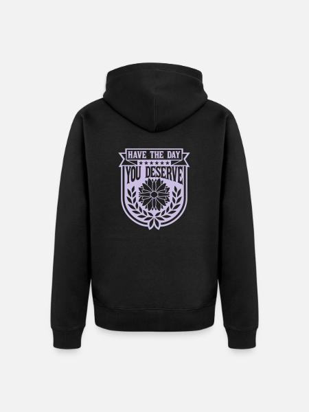the day you deserve - Unisex Premium Organic Zip Hoodie - black