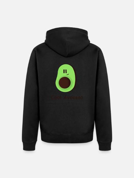 Cool avocado - Unisex Premium Organic Zip Hoodie - black