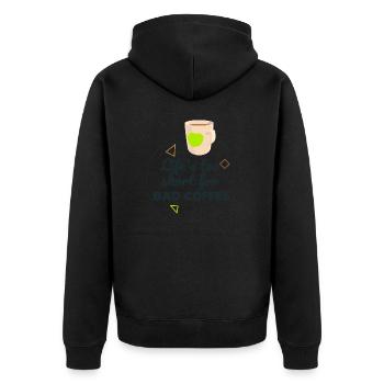 J’aime les vêtements / La vie est trop courte - Veste à capuche bio Premium Unisexe - noir - Dos - Nico (187cm)