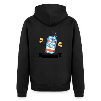 BEERCAN - Unisex Premium Bio Zip Hoodie - Schwarz - Hinten - Nico (187cm)